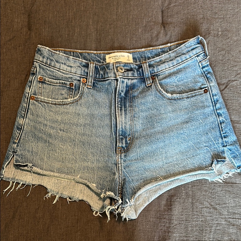 Abercrombie & Fitch The Mom Short High Rise Denim Shorts